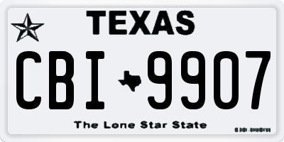 TX license plate CBI9907