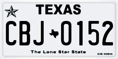 TX license plate CBJ0152