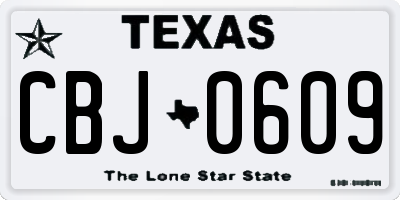 TX license plate CBJ0609