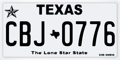 TX license plate CBJ0776