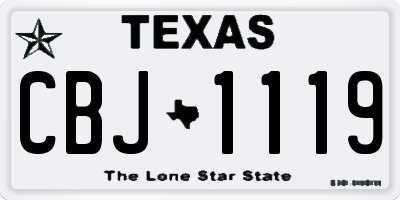 TX license plate CBJ1119