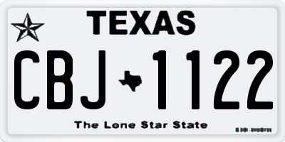 TX license plate CBJ1122