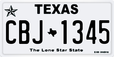 TX license plate CBJ1345