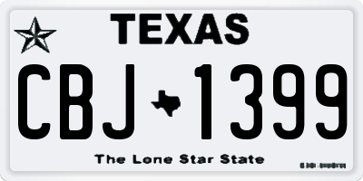 TX license plate CBJ1399
