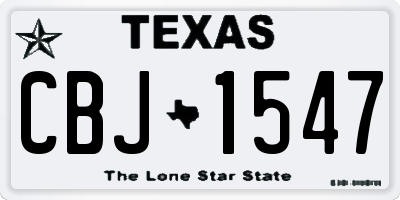 TX license plate CBJ1547