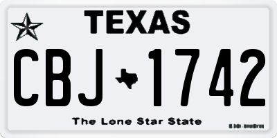 TX license plate CBJ1742