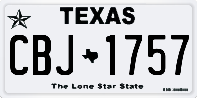 TX license plate CBJ1757