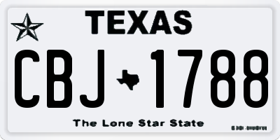 TX license plate CBJ1788