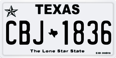 TX license plate CBJ1836