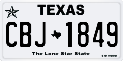 TX license plate CBJ1849