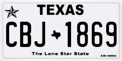 TX license plate CBJ1869