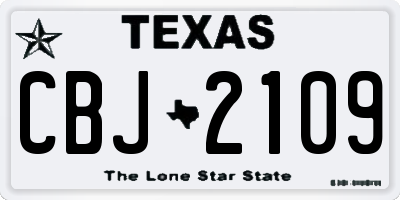 TX license plate CBJ2109