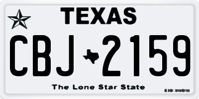 TX license plate CBJ2159