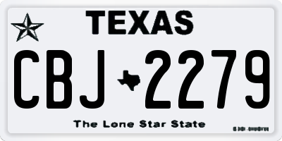 TX license plate CBJ2279