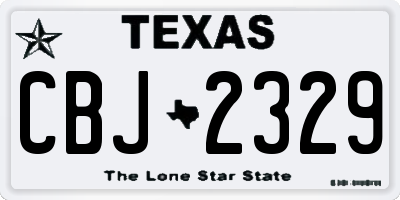 TX license plate CBJ2329