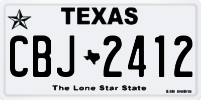 TX license plate CBJ2412