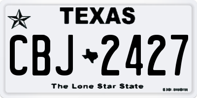 TX license plate CBJ2427