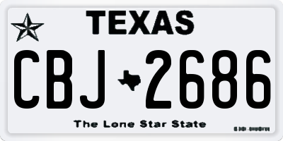 TX license plate CBJ2686