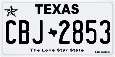 TX license plate CBJ2853