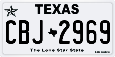 TX license plate CBJ2969