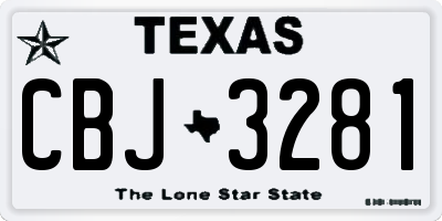 TX license plate CBJ3281