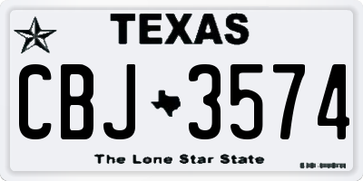 TX license plate CBJ3574