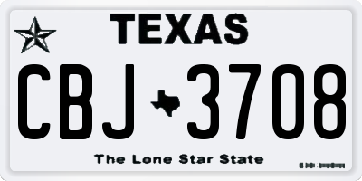 TX license plate CBJ3708