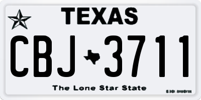 TX license plate CBJ3711