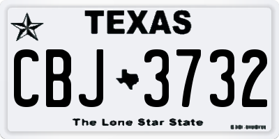 TX license plate CBJ3732