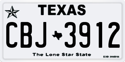 TX license plate CBJ3912