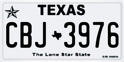 TX license plate CBJ3976