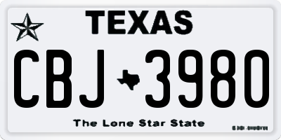 TX license plate CBJ3980
