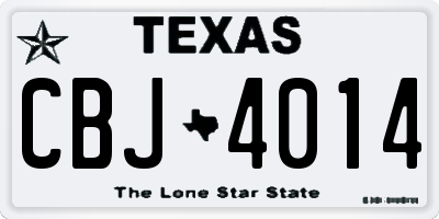 TX license plate CBJ4014