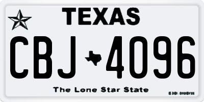 TX license plate CBJ4096