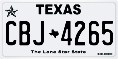 TX license plate CBJ4265