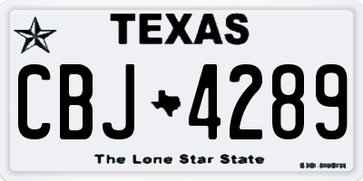 TX license plate CBJ4289