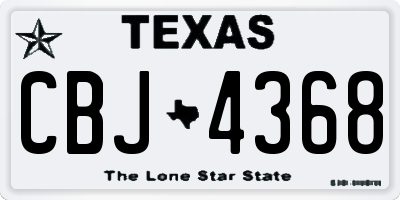 TX license plate CBJ4368