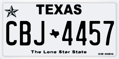 TX license plate CBJ4457