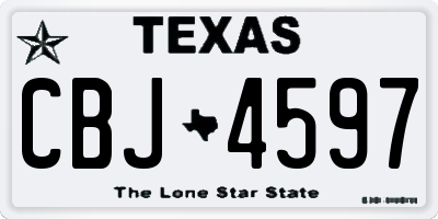 TX license plate CBJ4597