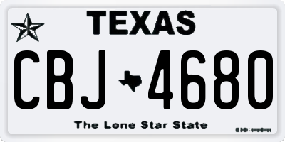 TX license plate CBJ4680