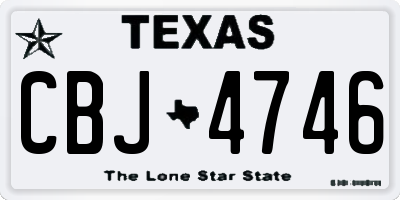 TX license plate CBJ4746