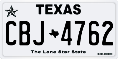 TX license plate CBJ4762