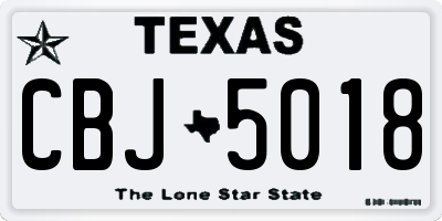 TX license plate CBJ5018