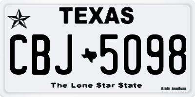 TX license plate CBJ5098