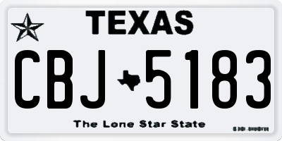 TX license plate CBJ5183