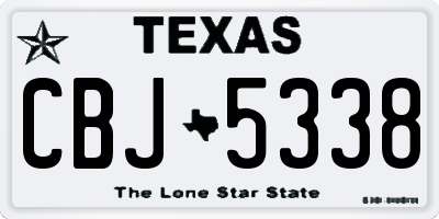 TX license plate CBJ5338