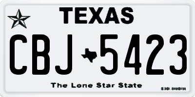 TX license plate CBJ5423