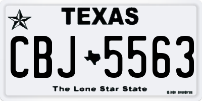 TX license plate CBJ5563