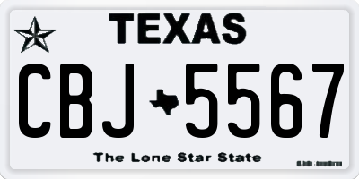 TX license plate CBJ5567