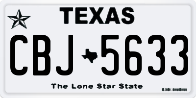 TX license plate CBJ5633